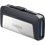 Sandisk 128GB USB3.0/Type-C Dual Drive Fekete-Ezüst (173339) Flash Drive