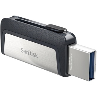 Sandisk 128GB USB3.0/Type-C Dual Drive Fekete-Ezüst (173339) Flash Drive