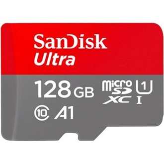 Sandisk 128GB Ultra Android UHS-1 Class10 A1 microSDXC memóriakártya BOX piros-szürke