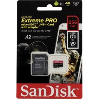 Sandisk 256GB Extreme Pro UHS-1 Class10 U3 V30 A2 microSDXC memóriakártya