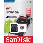 Sandisk 256GB Ultra Android UHS-1 Class10 A1 microSDXC memóriakártya BOX piros-szürke