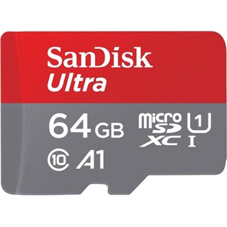 Sandisk 64GB Ultra Android UHS-1 Class10 A1 microSDXC memóriakártya BOX piros-szürke