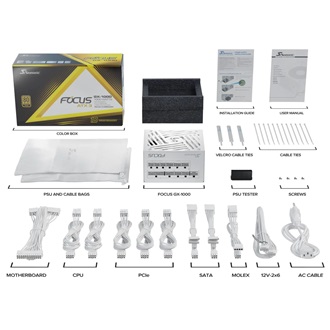 Seasonic FOCUS GX White ATX 3 (2024) ATX desktop tápegység 1000W 80+ Gold BOX