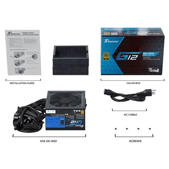 Seasonic G12 GC (2024) ATX desktop tápegység 650W 80+ Gold BOX