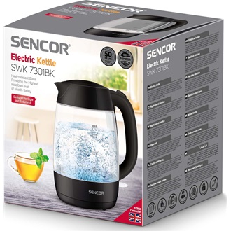 Sencor SWK 7301BK 1,7l üveg fekete vízforraló