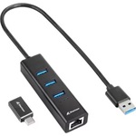 Sharkoon 3-port Aluminium Hub 1Gb/s USB-C hálózati adapter