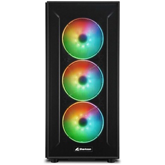 Sharkoon TG6M RGB táp nélküli ablakos Mid Tower számítógépház fekete
