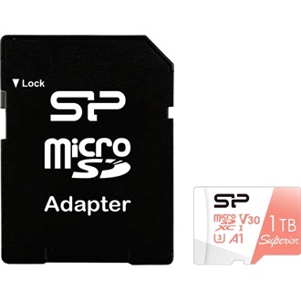 Silicon Power 1024GB Superior UHS-1 Class10 U3 V30 A1 vízálló ütésálló microSDXC memóriakártya BOX fehér