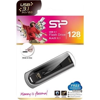 Silicon Power 128GB Blaze B21 USB 3.2 Gen 1 pendrive BOX fekete