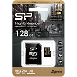 Silicon Power 128GB Golden Series High Endurance UHS-1 Class10 U3 V30 A1 vízálló ütésálló microSDXC memóriakártya BOX fe
