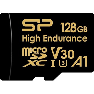 Silicon Power 128GB Golden Series High Endurance UHS-1 Class10 U3 V30 A1 vízálló ütésálló microSDXC memóriakártya BOX fe