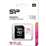 Silicon Power 128GB Superior UHS-1 Class10 U3 V30 A1 vízálló ütésálló microSDXC memóriakártya BOX fehér