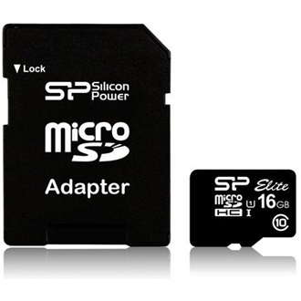 Silicon Power 16GB Elite adapteres UHS-1 U1 microSDHC memóriakártya BOX fekete