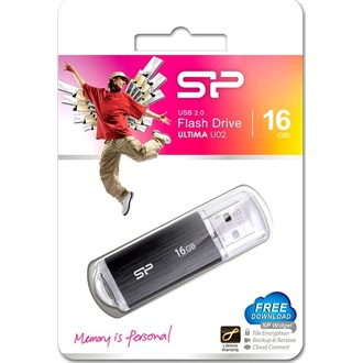 Silicon Power 16GB Ultima U02 USB-A 2.0 pendrive BOX fekete