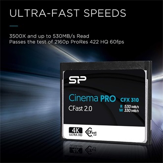 Silicon Power 256GB Cinema Pro Compact Flash CFast 2.0 memóriakártya BOX fekete