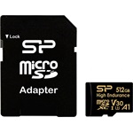 Silicon Power 512GB Golden Series High Endurance UHS-1 Class10 U3 V30 A1 vízálló ütésálló microSDXC memóriakártya BOX fe