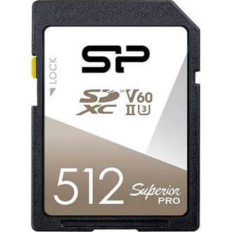 Silicon Power 512GB Superior Pro UHS-II Class10 U3 V60 vízálló ütésálló SDXC memóriakártya BOX fekete
