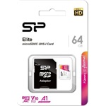 Silicon Power 64GB Elite UHS-1 Class10 U1 V10 A1 vízálló ütésálló microSDXC memóriakártya BOX fehér
