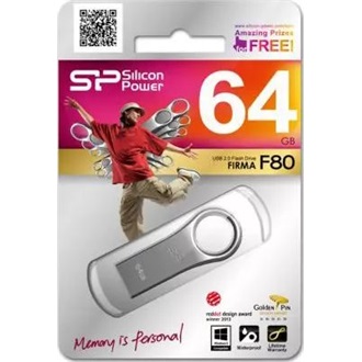 Silicon Power 64GB Firma F80 USB-A 2.0 pendrive BOX ezüst