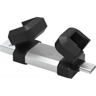 Silicon Power 64GB Mobile C51 ütésálló USB-A 3.2 Gen 1 / USB-C pendrive BOX ezüst-fekete