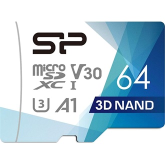 Silicon Power 64GB Superior Pro (+adapter) UHS-1 Class10 U3 V30 A1 microSDXC memóriakártya BOX fehér