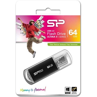 Silicon Power 64GB Ultima-II I-Series USB-A 2.0 pendrive BOX fekete