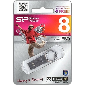 Silicon Power 8GB Firma F80 USB-A 2.0 pendrive BOX ezüst