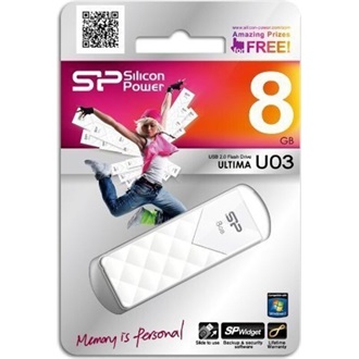 Silicon Power 8GB Ultima U03 USB-A 2.0 pendrive BOX fehér