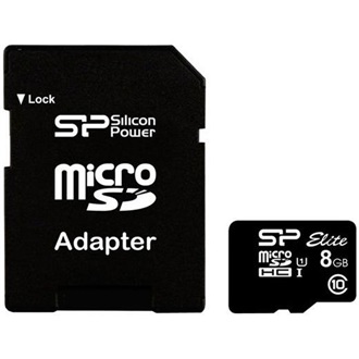 Silicon Power 8GB Class10 vízálló ütésálló microSDHC memóriakártya BOX fekete