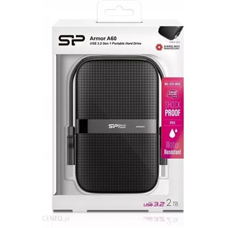 Silicon Power Armor A60 2TB USB3.2 Gen1 A 2,5" vízálló ütésálló külső HDD fekete