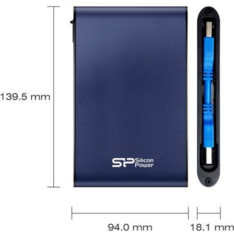 Silicon Power Armor A80 1TB USB3.0 2,5" vízálló külső HDD fekete