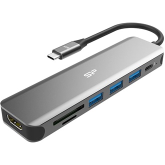 Silicon Power Boost SU20 7-in-1 7-port USB-C dokkoló szürke