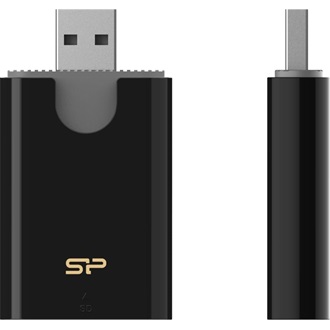 Silicon Power Combo USB3.2 Gen1 A SD, microSD, MMC kártyaolvasó fekete