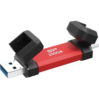 Silicon Power DS72 250GB USB-A/C 3.2 Gen2 NVMe M.2 2280 külső SSD piros