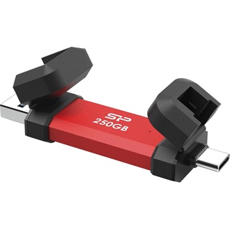 Silicon Power DS72 250GB USB-A/C 3.2 Gen2 NVMe M.2 2280 külső SSD piros