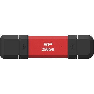 Silicon Power DS72 250GB USB-A/C 3.2 Gen2 NVMe M.2 2280 külső SSD piros