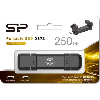 Silicon Power Marvel Xtreme DS72 250GB USB-A/C 3.2 Gen2 M.2 2242 külső SSD fekete