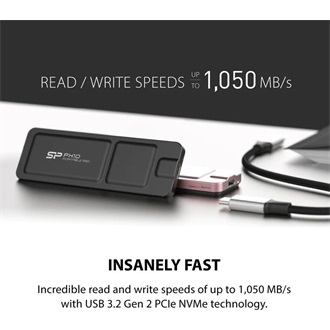 Silicon Power PX10 1TB USB3.2 Gen2 C M.2 2280 külső SSD fekete