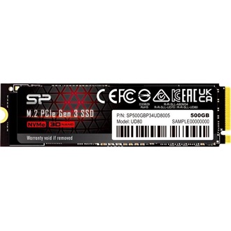 Silicon Power UD80 500GB PCIe x4 (3.0) M.2 2280 SSD fekete