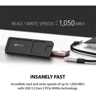 Silicon Power külső SSD 2TB PX10 PCIe USB 3.2 Gen 2 (Type-C) - SP020TBPSDPX10CK