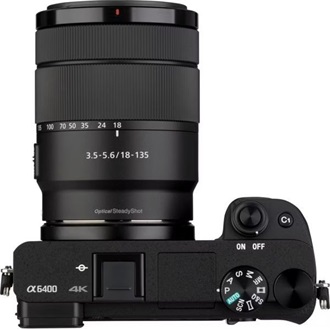 Sony Alpha 6400 digitális fényképezőgép fekete + 18-135mm f/3.5-5.6 OSS objektív KIT