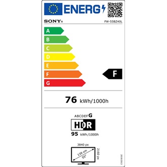 Sony Bravia FW-55BZ40L Professional 24/7 55" IPS LED smart LFD monitor fekete (Android TV)