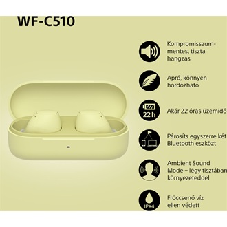 Sony WFC510Y.CE7 True Wireless Bluetooth sárga fülhallgató