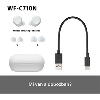 Sony WFC710 True Wireless Bluetooth zajszűrős fehér fülhallgató