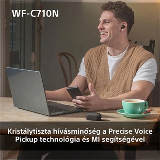 Sony WFC710 True Wireless Bluetooth zajszűrős fekete fülhallgató