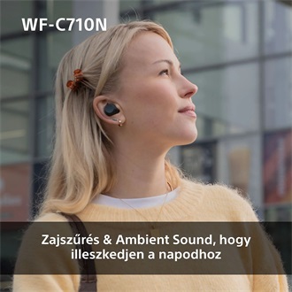 Sony WFC710 True Wireless Bluetooth zajszűrős fekete fülhallgató