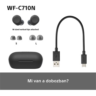 Sony WFC710 True Wireless Bluetooth zajszűrős fekete fülhallgató