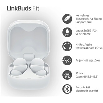 Sony WF-LS910N Linkbuds Fit zajszürős True Wireless Bluetooth fehér fülhallgató