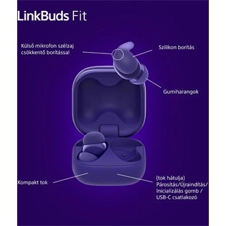 Sony WF-LS910N Linkbuds Fit zajszürős True Wireless Bluetooth lila fülhallgató