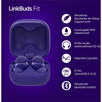 Sony WF-LS910N Linkbuds Fit zajszürős True Wireless Bluetooth lila fülhallgató